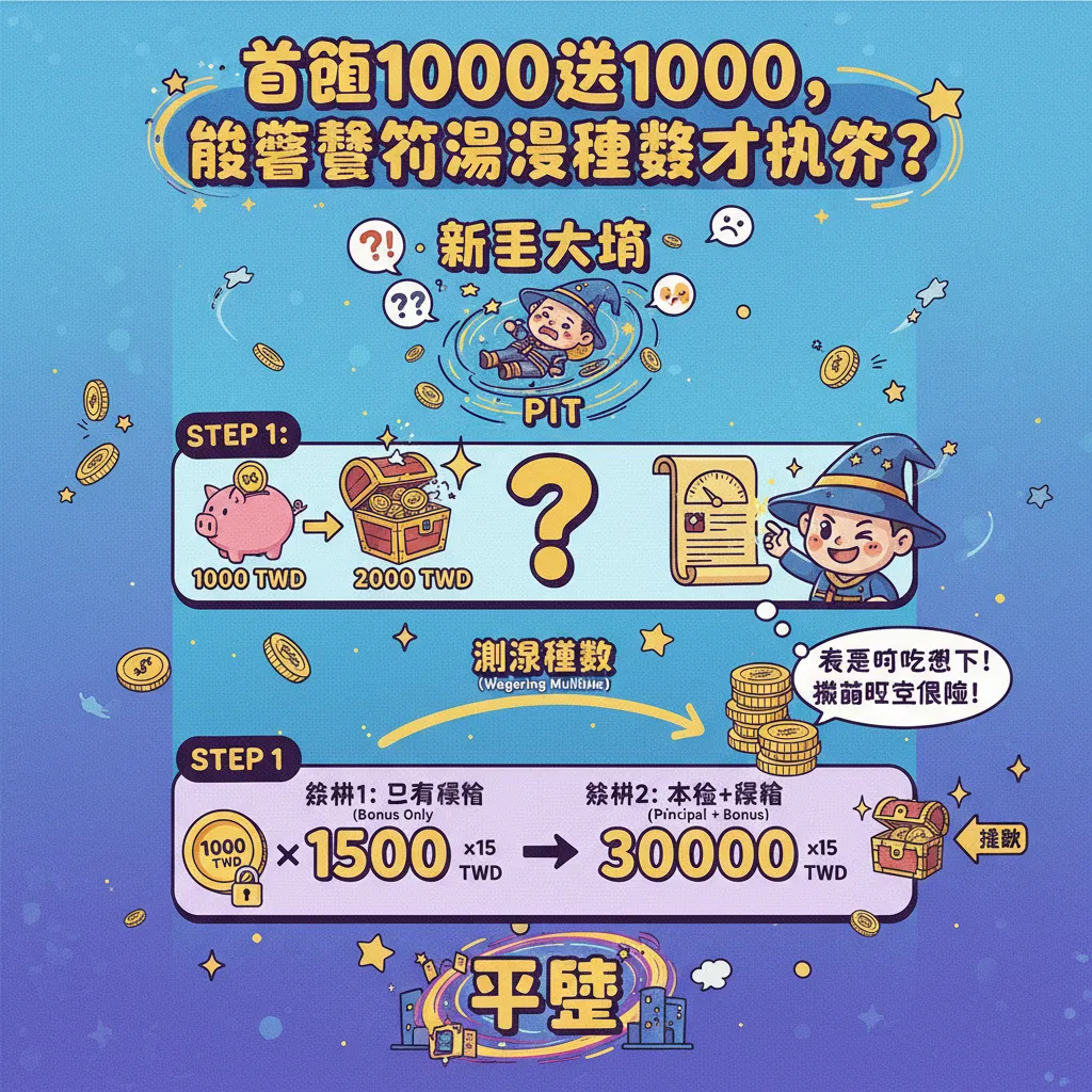 首儲1000送1000，該怎麼算流水倍數才划算？